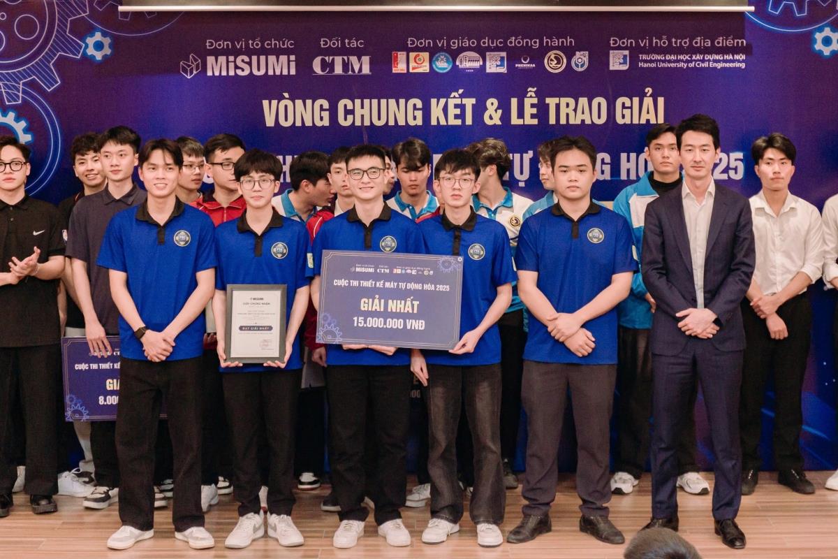 FEE students team, HaUI wins the First Prize at the 2025 Automation Machine Design Competition