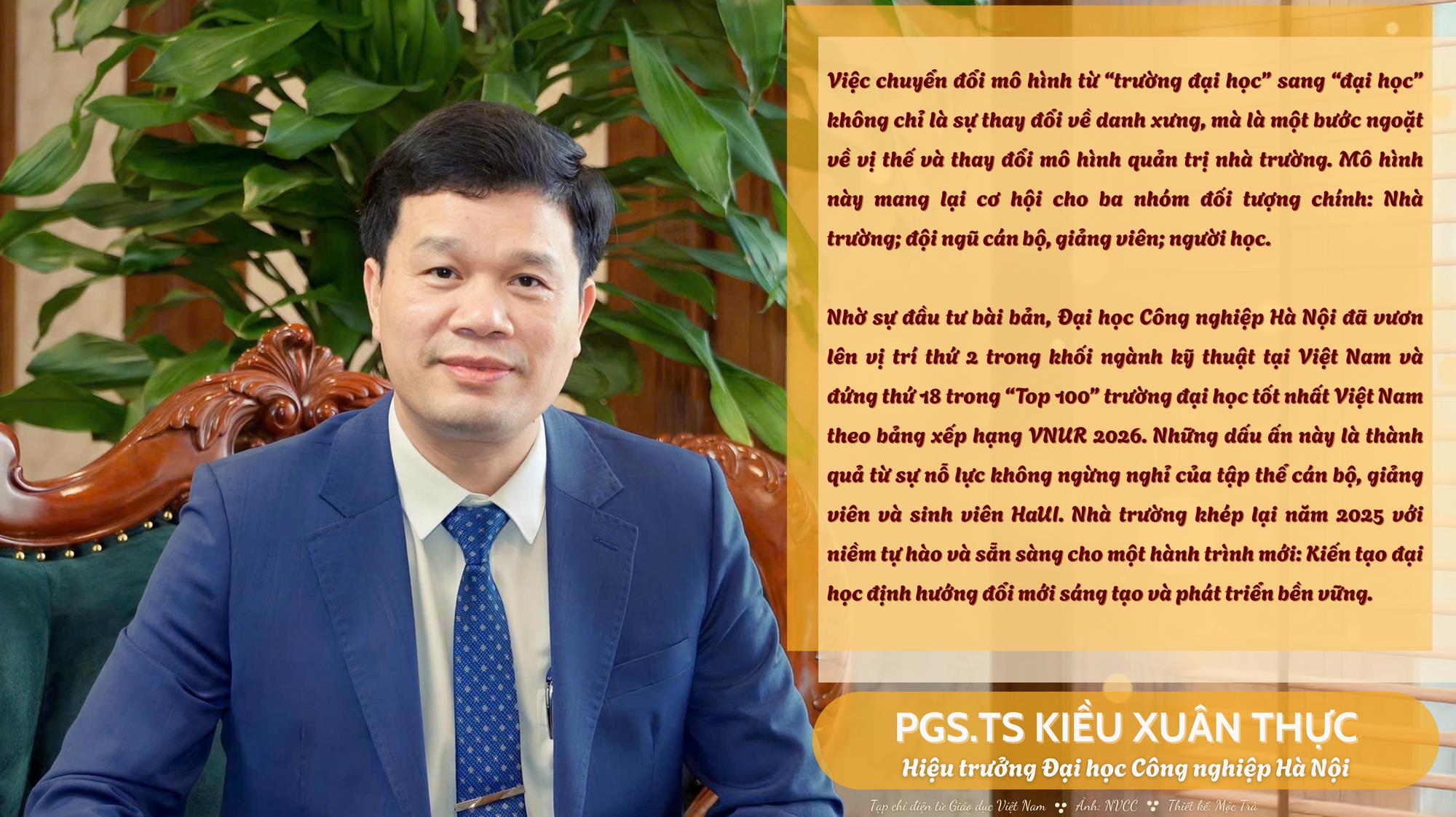 Hiệu trưởng ĐH Công nghiệp Hà Nội chia sẻ kỳ vọng năm 2026 - năm “bản lề” của chiến lược phát triển