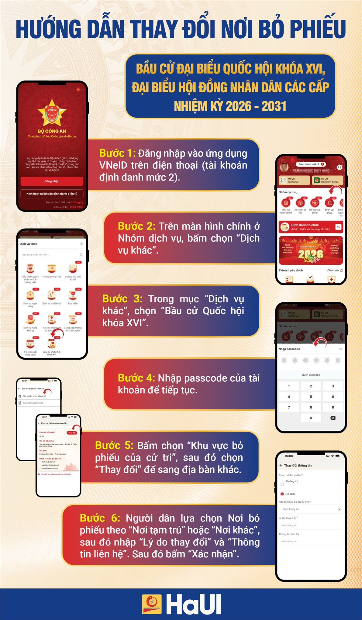 Hướng dẫn thay đổi nơi bỏ phiếu bầu cử trên ứng dụng VNeID