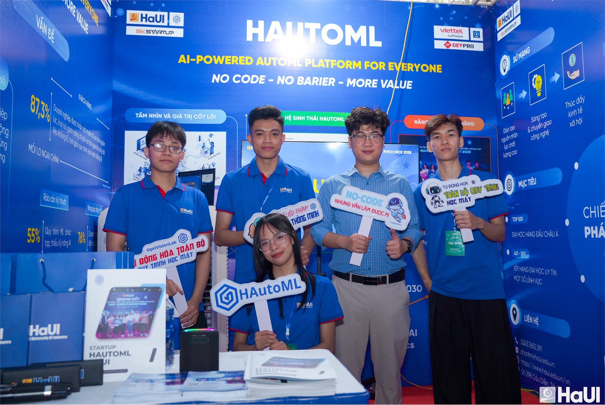 Nền tảng HAutoML của sinh viên HaUI được vinh danh tại Ngày hội Khởi nghiệp Quốc gia 2026