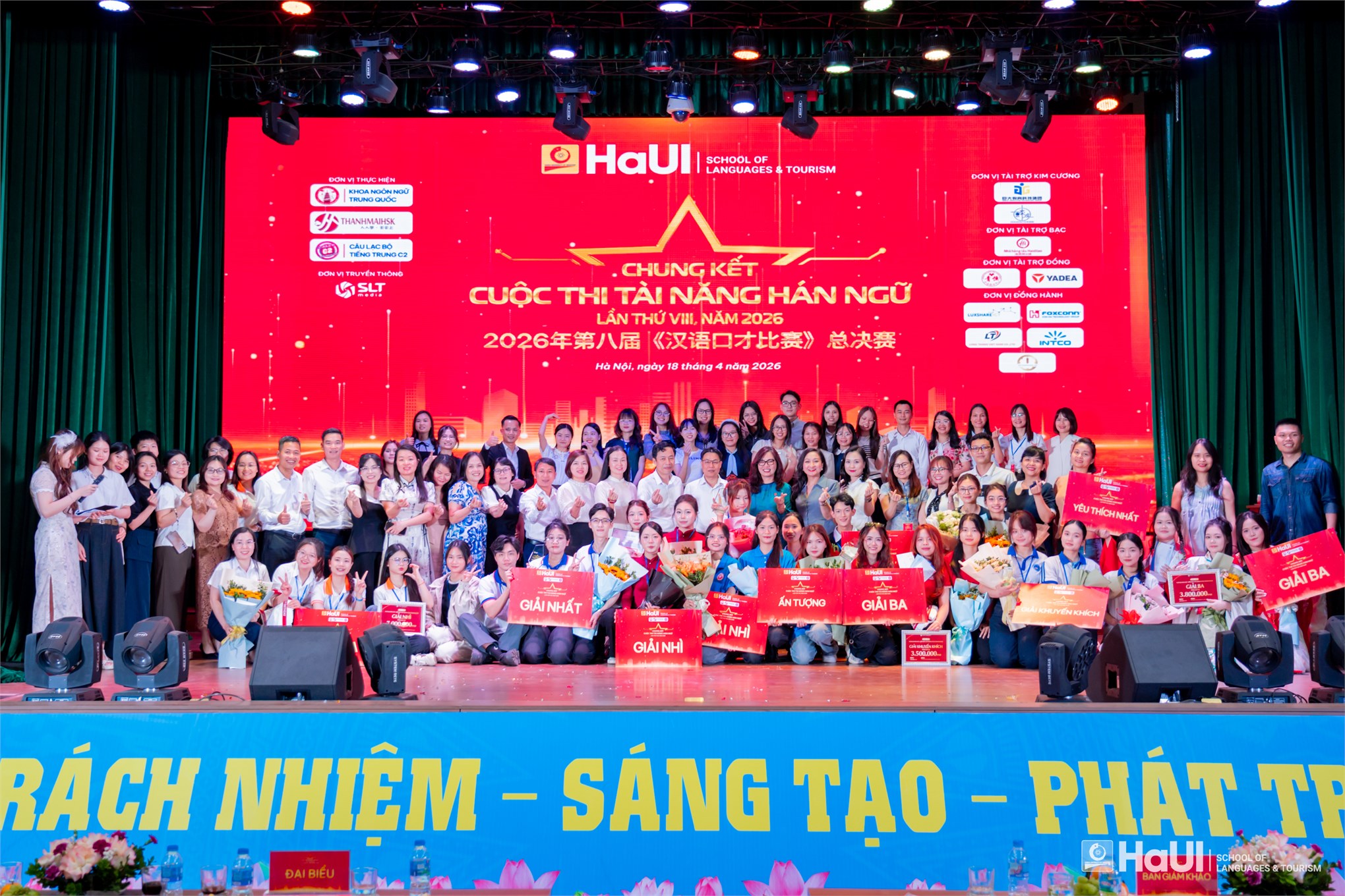 Sinh viên Trường Ngoại ngữ - Du lịch, HaUI tỏa sáng với Giải Nhất tại “Tài năng Hán ngữ” 2026