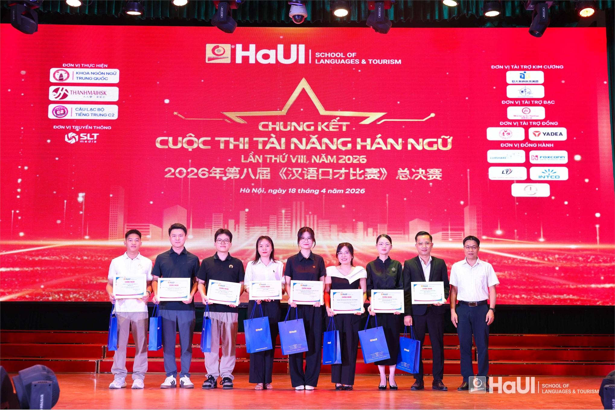 Sinh viên Trường Ngoại ngữ - Du lịch, HaUI tỏa sáng với Giải Nhất tại “Tài năng Hán ngữ” 2026