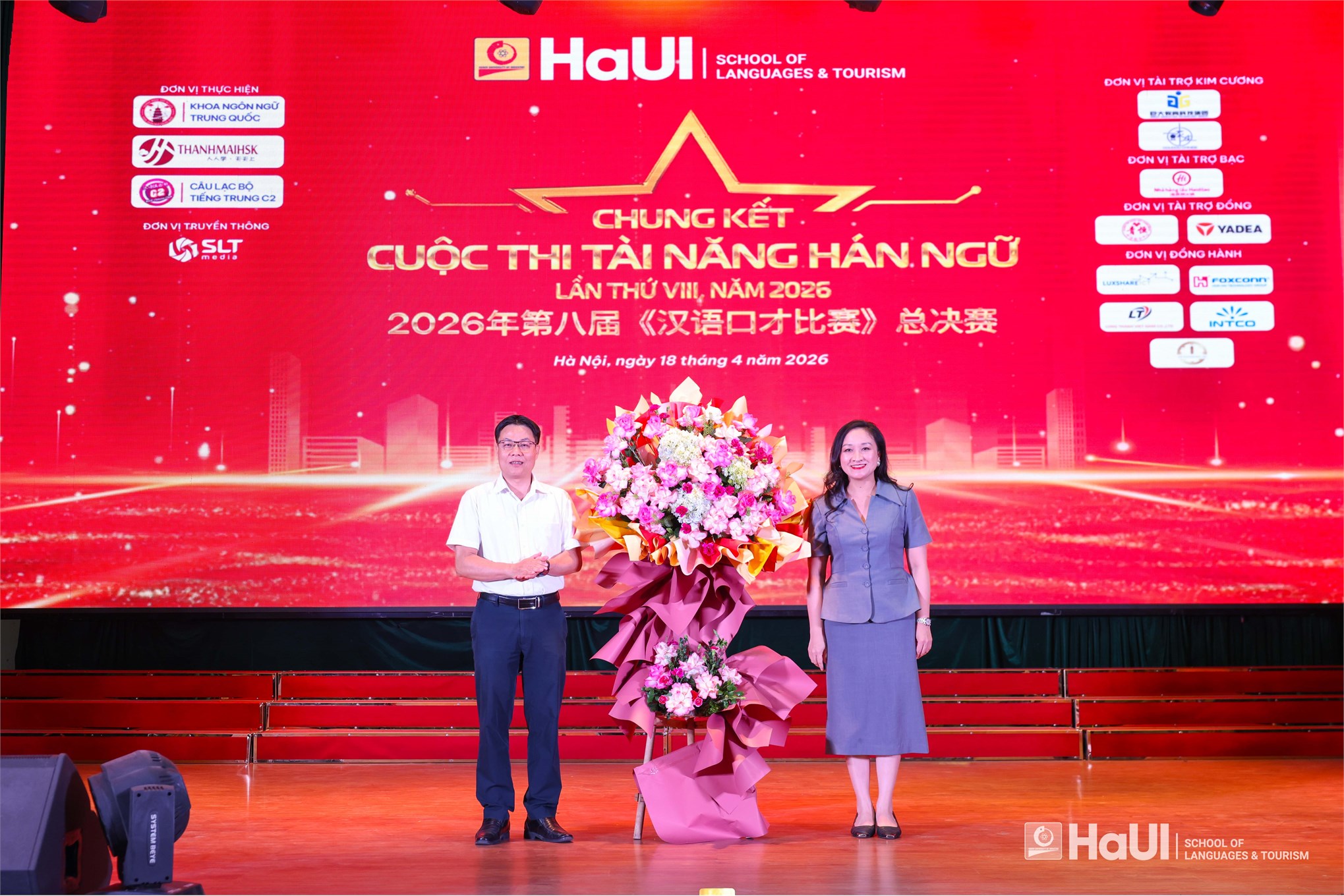 Sinh viên Trường Ngoại ngữ - Du lịch, HaUI tỏa sáng với Giải Nhất tại “Tài năng Hán ngữ” 2026