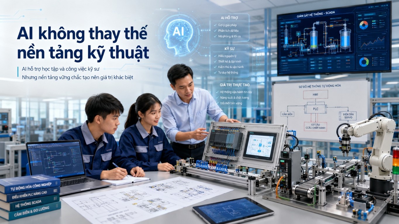 AI không thay thế nền tảng kỹ thuật số: Một góc nhìn về đào tạo nhân lực tự động hóa trong bối cảnh chuyển đổi số
