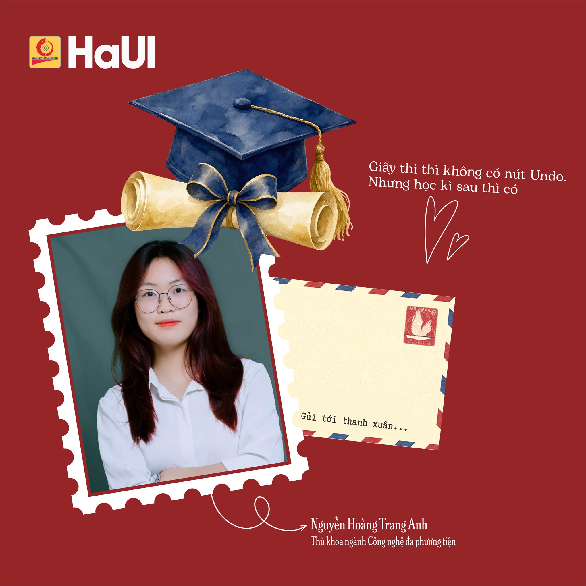 Lời nhắn gửi thanh xuân của thủ khoa tốt nghiệp năm 2026 các ngành đào tạo tại HaUI