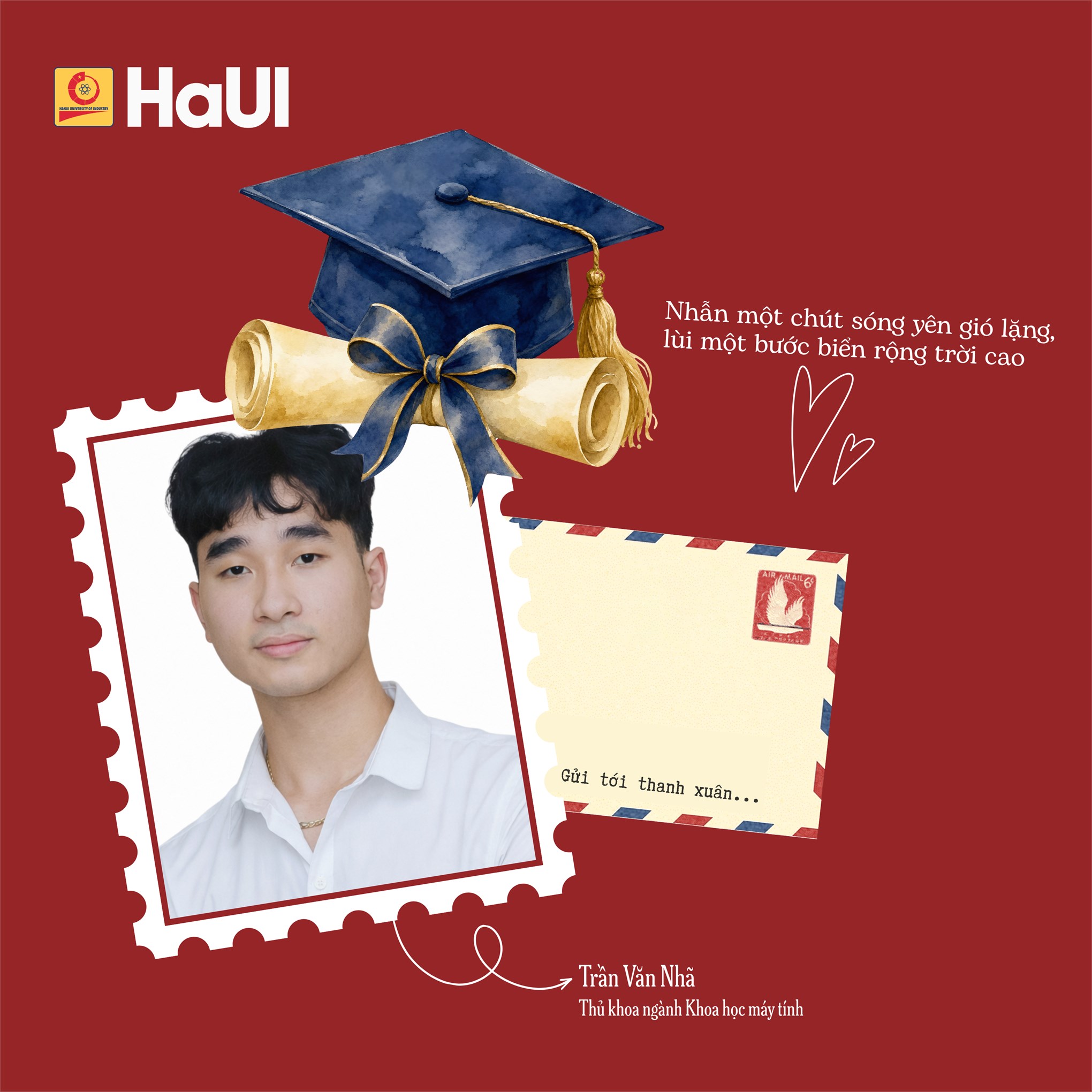 Lời nhắn gửi thanh xuân của thủ khoa tốt nghiệp năm 2026 các ngành đào tạo tại HaUI