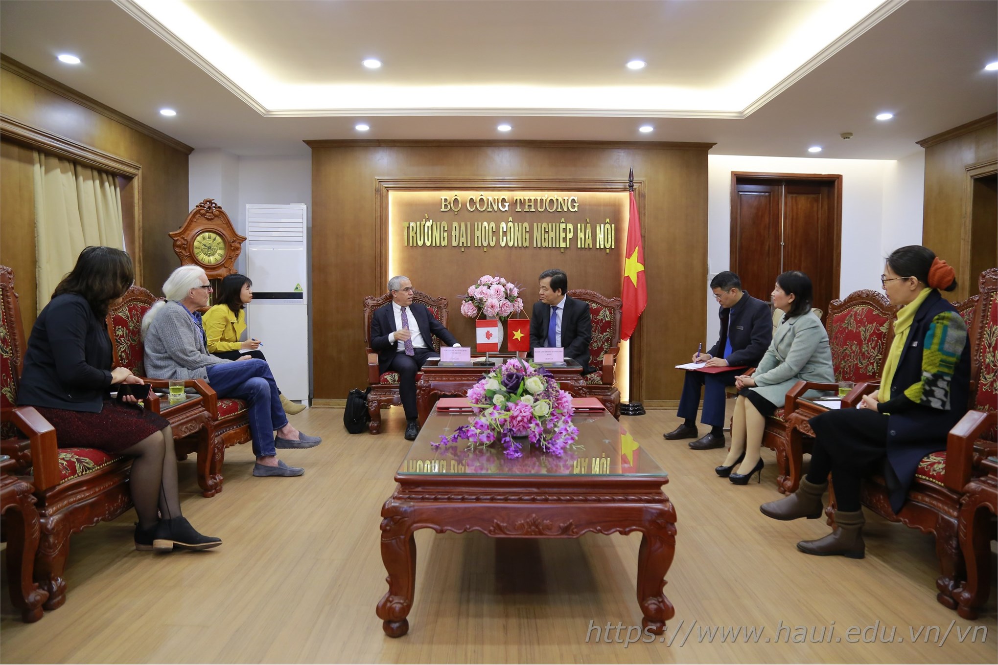 MOU signing ceremony between Hanoi University of Industry and Kwantlen University of Science and Technology, Canada