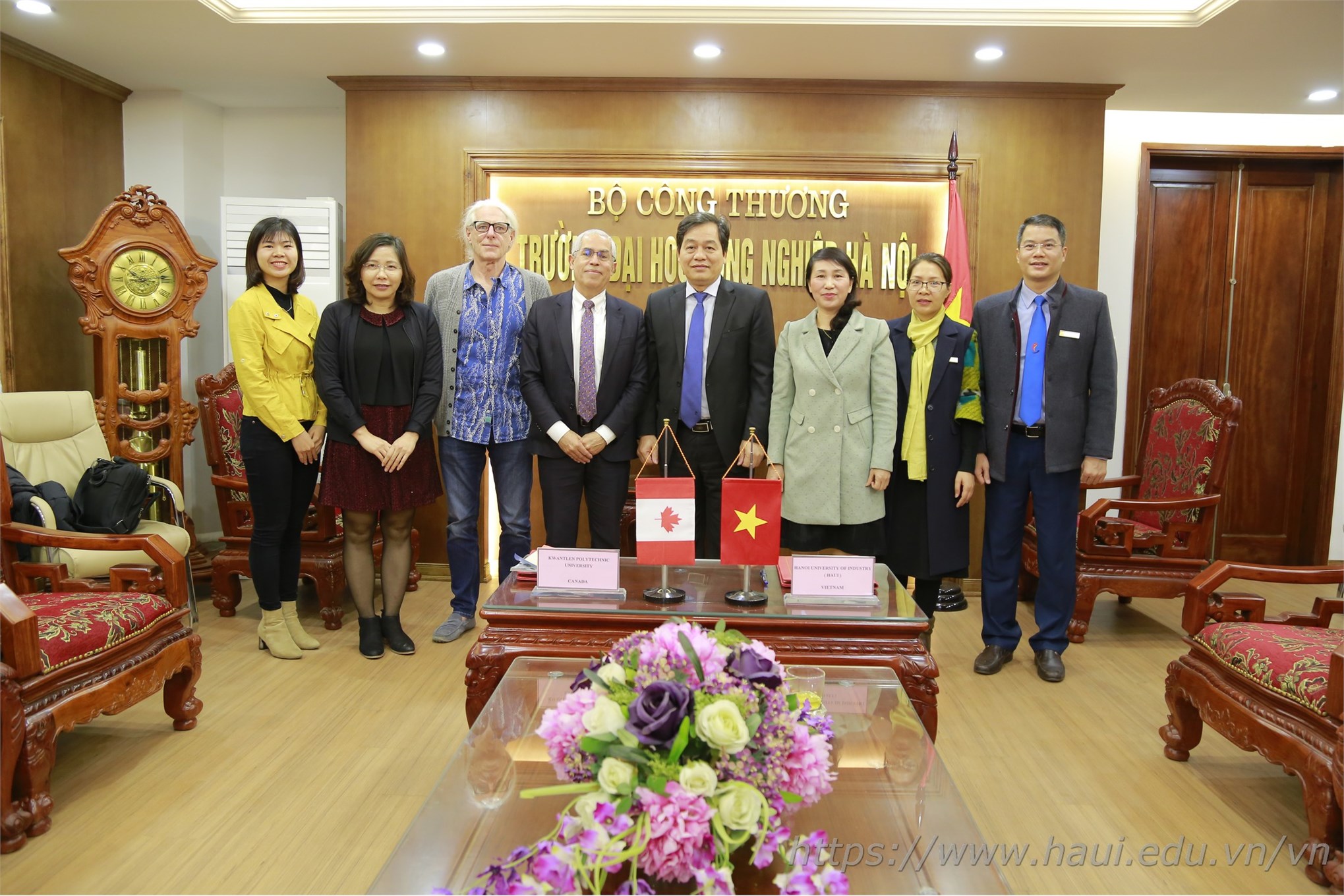 MOU signing ceremony between Hanoi University of Industry and Kwantlen University of Science and Technology, Canada