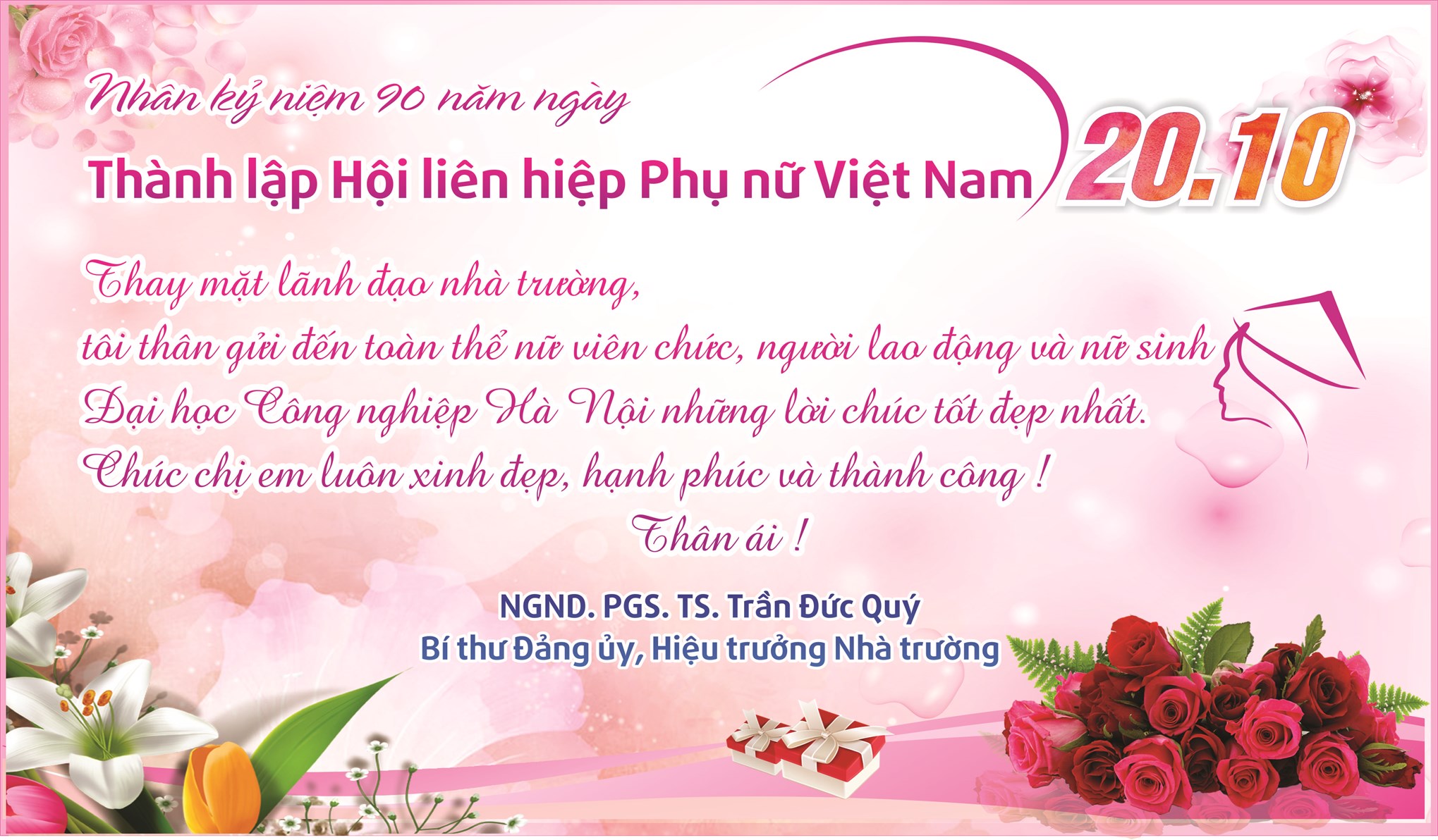 Hiệu trưởng chúc mừng nhân ngày thành lập Hội liên hiệp Phụ nữ Việt Nam 20/10