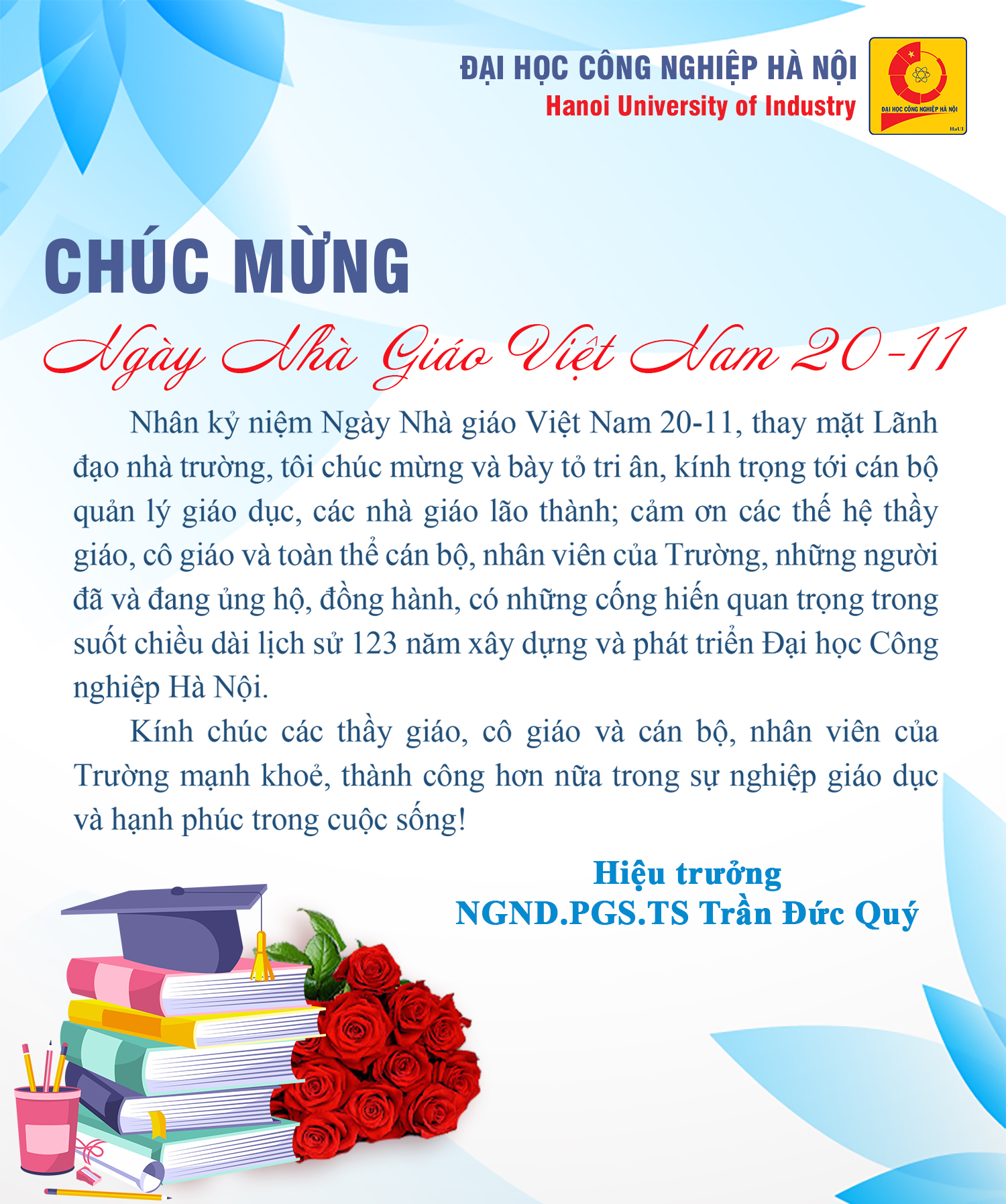 Hiệu trưởng chúc mừng nhân ngày Nhà giáo Việt Nam 20/11