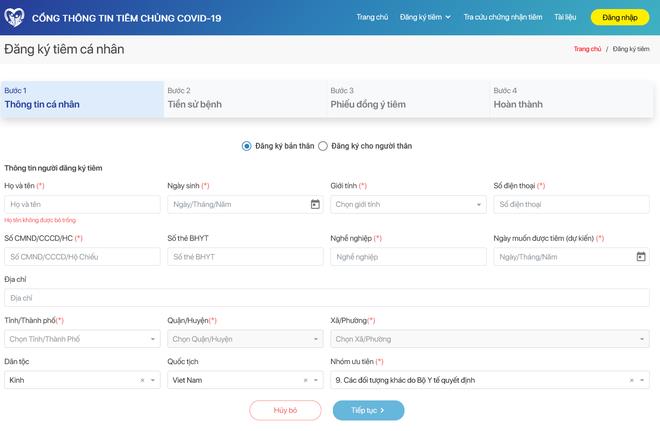 Hướng dẫn chi tiết đăng ký tiêm vắc xin Covid-19 qua mạng Internet