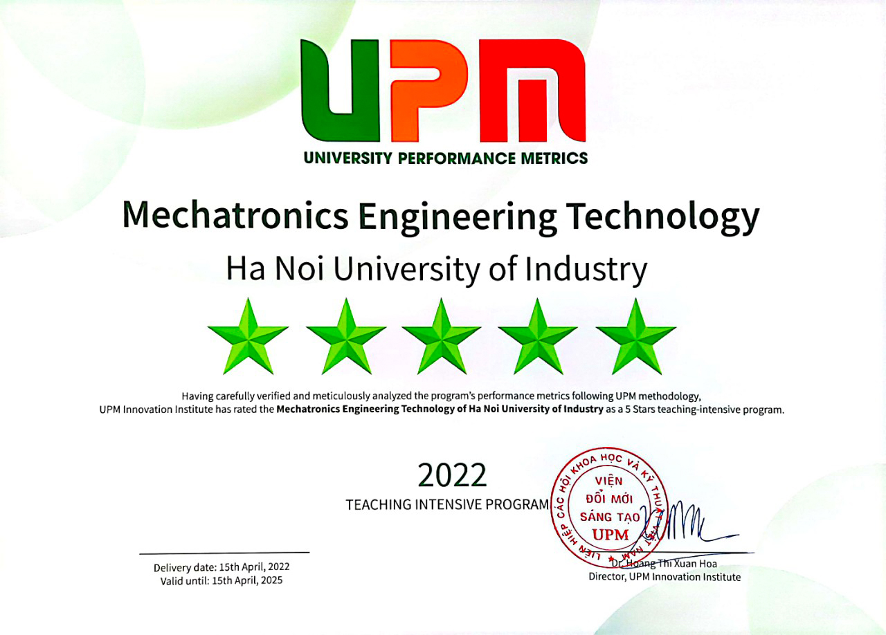 Two training programs of Hanoi University of Industry excellently achieved 5-star rating by UPM