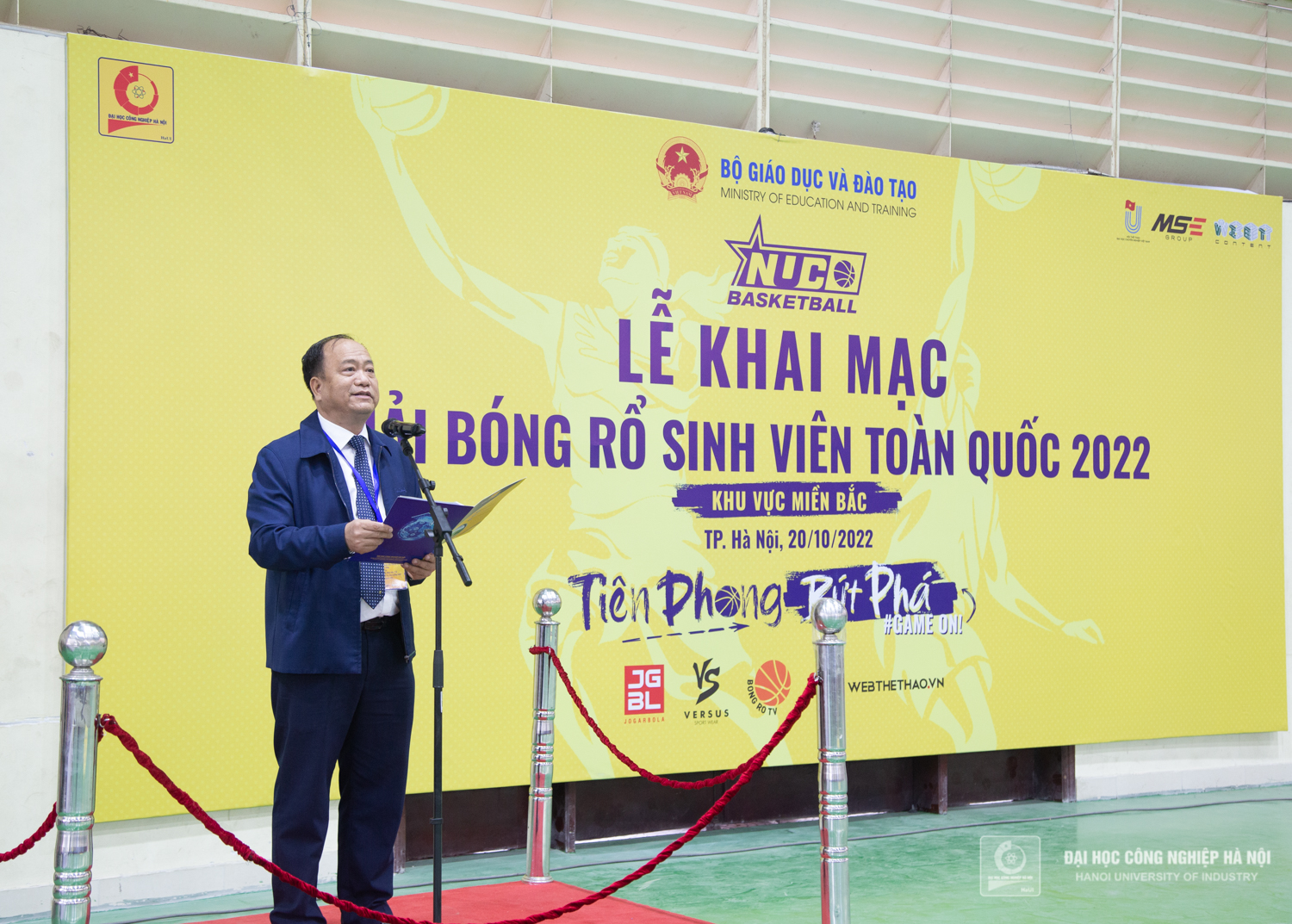 Opening ceremony of The National University Championship basketball tournament in 2022, Northern region took place at Hanoi University of Industry