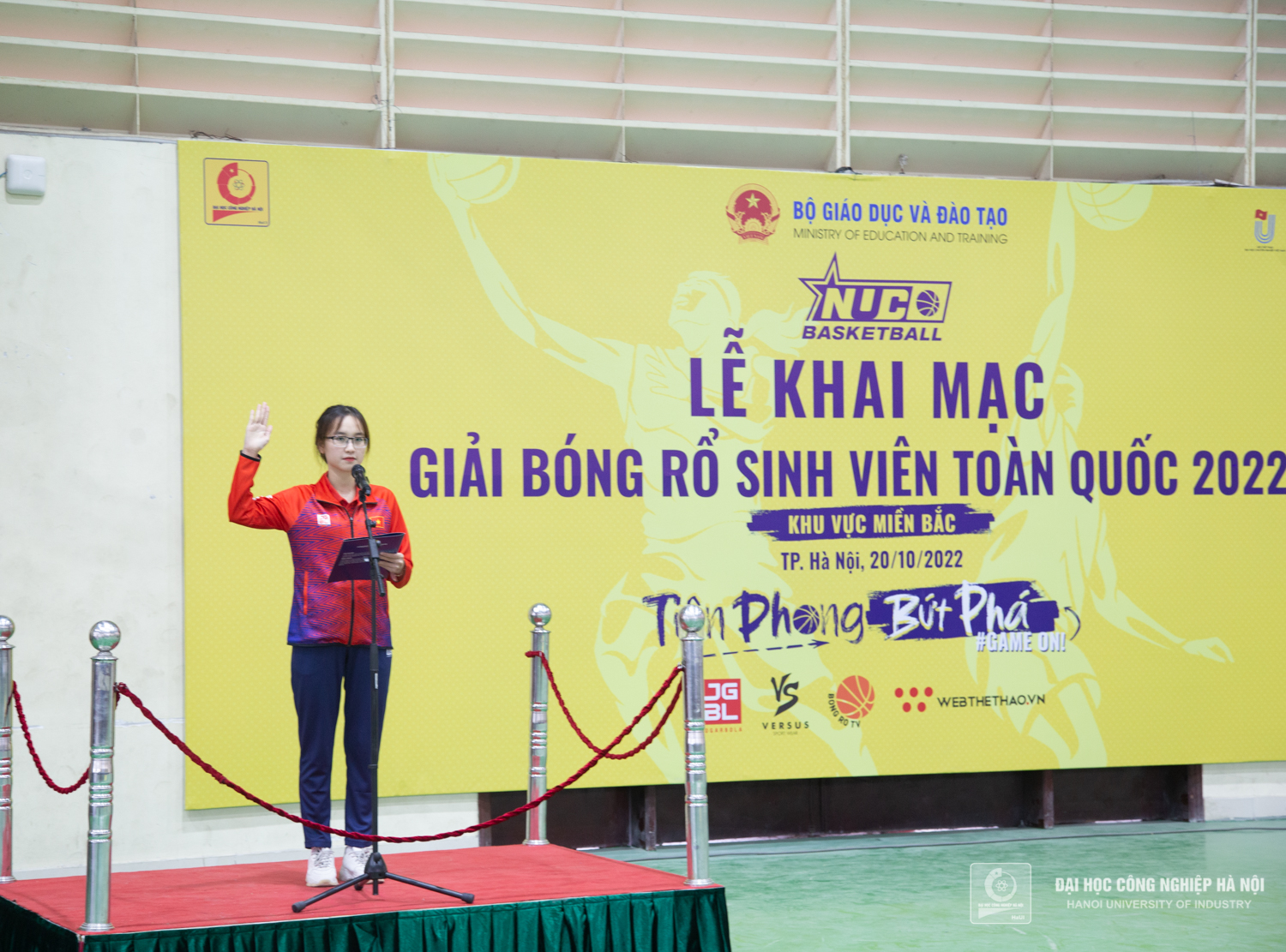 Opening ceremony of The National University Championship basketball tournament in 2022, Northern region took place at Hanoi University of Industry