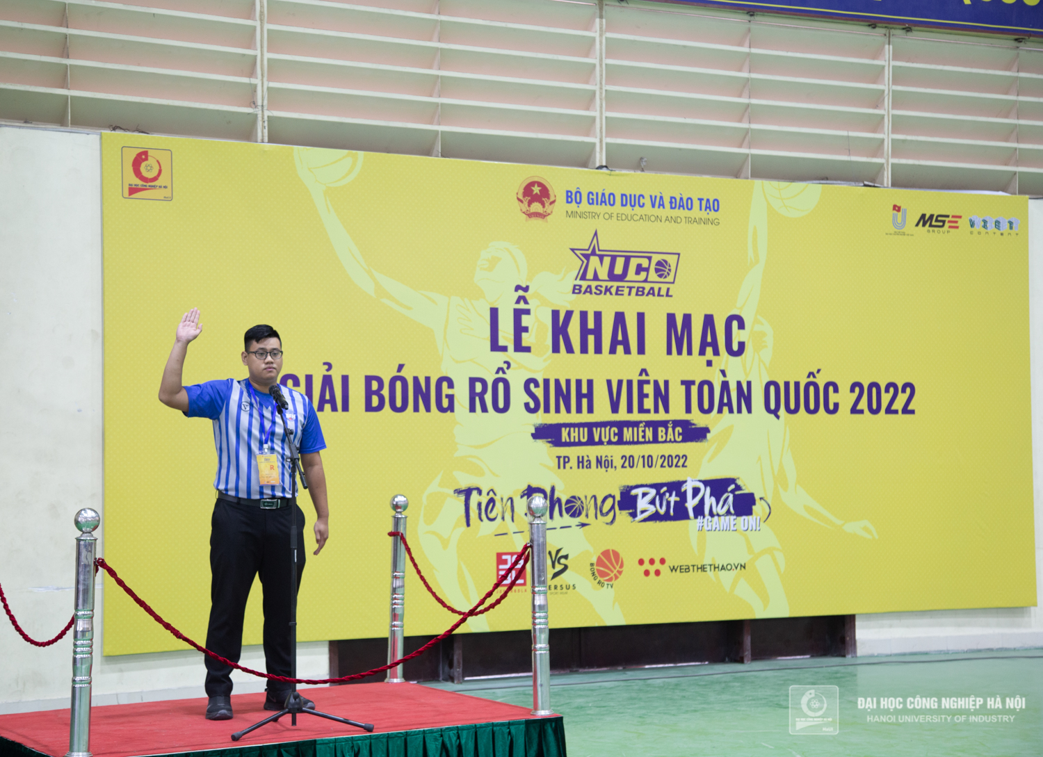 Opening ceremony of The National University Championship basketball tournament in 2022, Northern region took place at Hanoi University of Industry