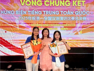 Sinh viên Khoa Ngôn ngữ Trung Quốc đạt giải Ba cuộc thi “Hùng biện tiếng Trung” toàn quốc 2025