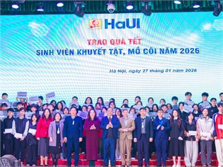 Đồng hành cùng sinh viên: HaUI tổng kết công tác sinh viên năm 2025, trao học bổng Nguyễn Thanh Bình và quà Tết 2026