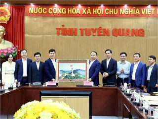 [baotuyenquang] Chủ tịch UBND tỉnh Phan Huy Ngọc làm việc với đoàn công tác Đại học Công nghiệp Hà Nội