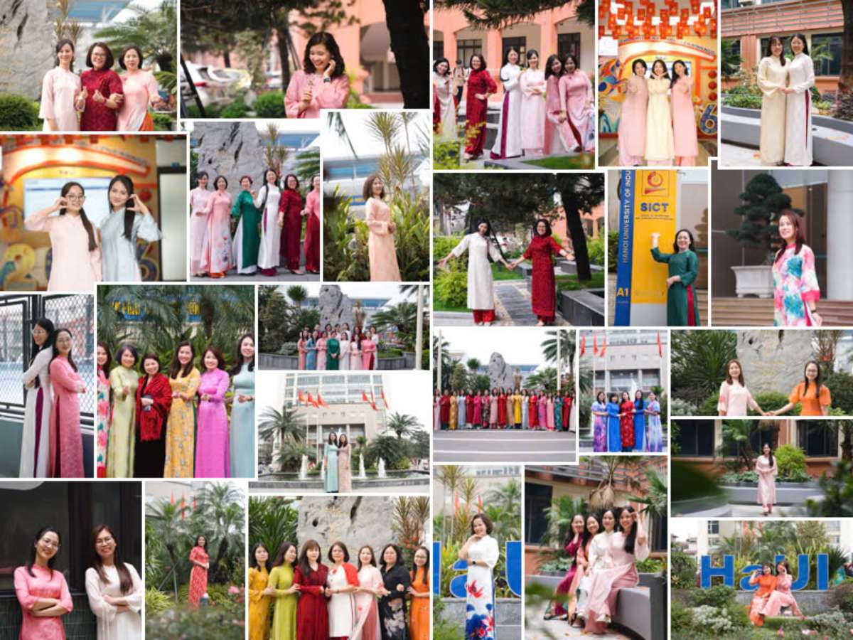 Vibrant Ao Dai colors highlight March at Hanoi University of Industry