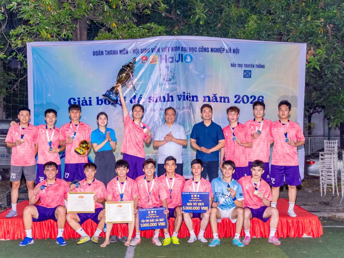 Bế mạc Giải bóng đá sinh viên HaUI 2026: Lan tỏa tinh thần thể thao và khát vọng tuổi trẻ