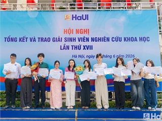 EMI students win two First Prizes at HaUI student scientific research conference 2026