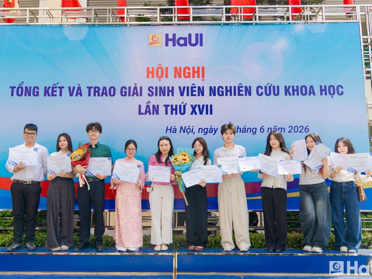 EMI students win two First Prizes at HaUI student scientific research conference 2026