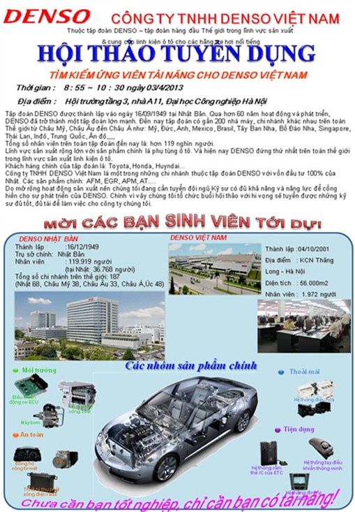 Kế hoạch tổ chức trao học bổng của Công ty TNHH Denso Việt Nam