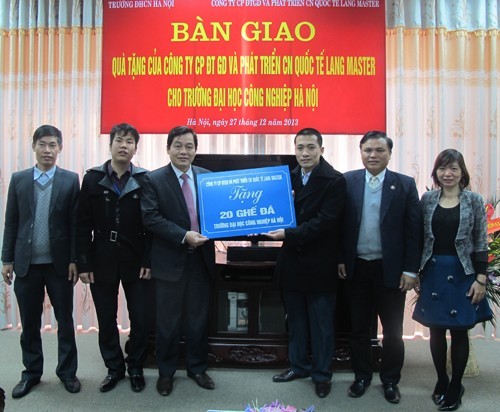 Langmaster international., jsc donated benches for Hanoi University of Industry