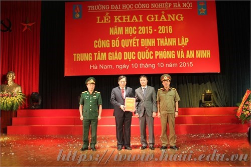 Opening ceremony of academic year 2015-2016 and Decision Announcement of establishing National Defense and Security Training Center