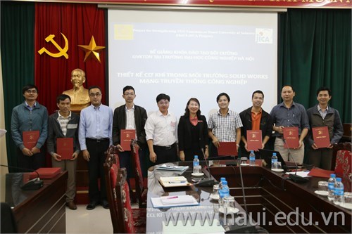 Closing ceremony of two short-term training classes, under HaUI-JICA Project