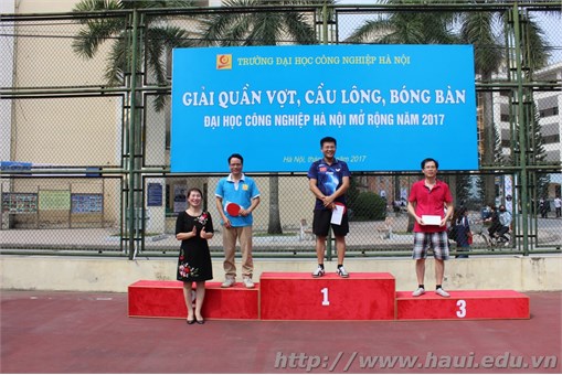 Bế mạc Giải quần vợt, cầu lông, bóng bàn Đại học Công nghiệp Hà Nội mở rộng năm 2017