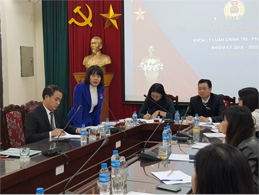 ĐẠI HỘI CÔNG ĐOÀN BỘ PHẬN KHOA LÝ LUẬN CHÍNH TRỊ - PHÁP LUẬT NHIỆM KỲ 2018 - 2022