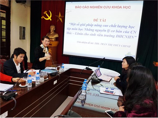 NGHIỆM THU 01 ĐỀ TÀI NGHIÊN CỨU KHOA HỌC CẤP TRƯỜNG CỦA KHOA LÝ LUẬN CHÍNH TRỊ - PHÁP LUẬT