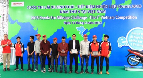 Đội tuyển SuperCup 50 vô địch cuộc thi Lái xe sinh thái - tiết kiệm nhiên liệu Honda 2018