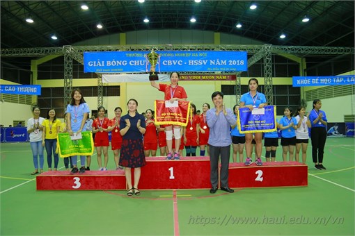 Chung kết Giải bóng chuyền Cán bộ viên chức, học sinh sinh viên Đại học Công nghiệp Hà Nội năm 2018