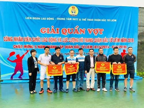 Giải Quần vợt Cán bộ VCLĐ và LLVT quận Bắc Từ Liêm năm 2019