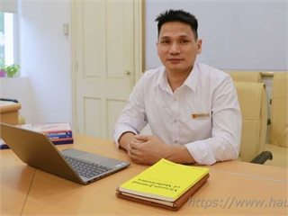 Dr. Nguyen Huu Sau with an international publication on mathematics