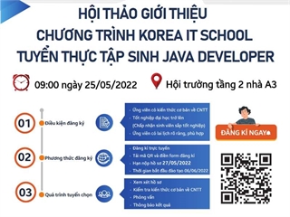 Hội thảo việc làm, giới thiệu chương trình Korea IT School - Tuyển dụng và đào tạo thực tập sinh Java Developer