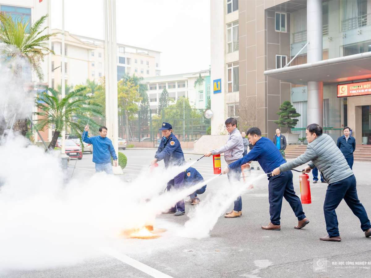 Enhancing Safety Measures: Fire Prevention and Rescue Drill at HaUI's Main Campus